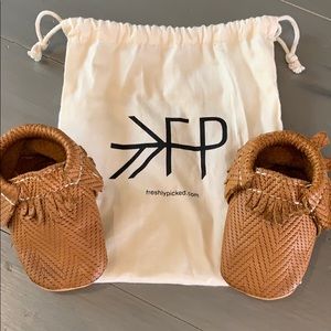 Freshly picked size 2 tan moccasins. EUC